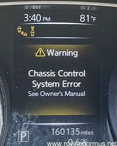 2016 nissan rogue chassis control system error 2